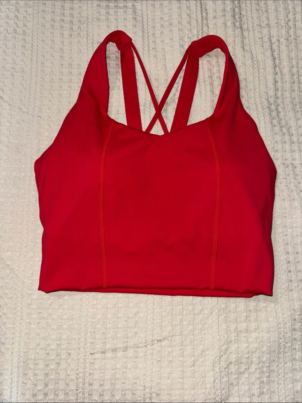 Red Strappy Sports Bra